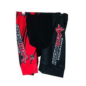 Suarez Cycling Shorts Men's M Unisex‎ Iron Goat Endurance Padded Red Black